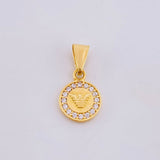 Dije Aguila Rayada 0.6gr / 1.4cm / Circones Blancos Oro Amarillo