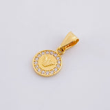 Dije Aguila Rayada 0.6gr / 1.4cm / Circones Blancos Oro Amarillo