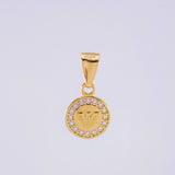 Dije Aguila Rayada 0.6gr / 1.4cm / Circones Blancos Oro Amarillo