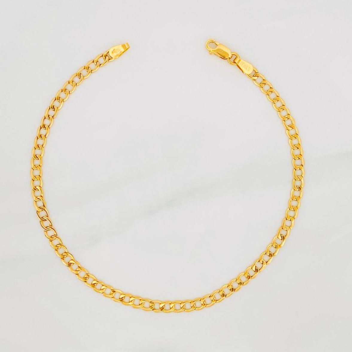 Pulso Cubano 2.4g / 21cm / 3.4mm Oro Amarillo 18K