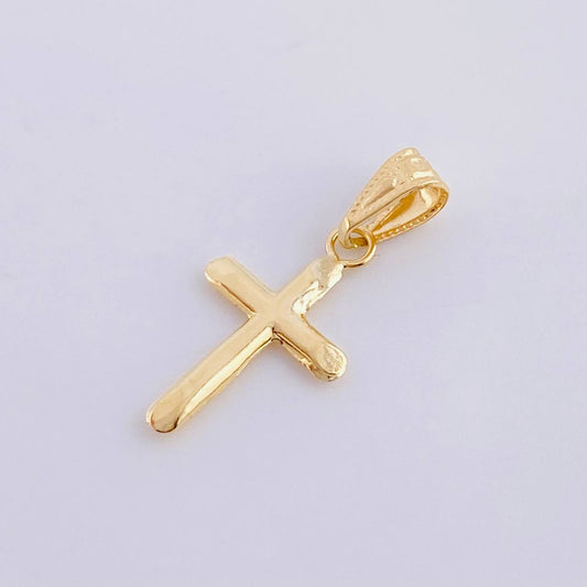 Dije Cruz Puntas Planas 0.5 g / 2.4 cm Oro Amarillo 18K