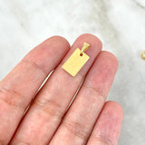 Dije Placa Rectangular Virgen Guadalupe 0.75gr / 1.8cm-0.8cm / Diamantada Oro Amarillo *