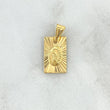 Dije Placa Rectangular Virgen Guadalupe 0.75gr / 1.8cm-0.8cm / Diamantada Oro Amarillo *