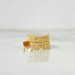 Piercing Earcuff Simulador 1.9gr / 1cm / Cuatro Lineas Circones Blancos Oro Amarillo (Joya) *