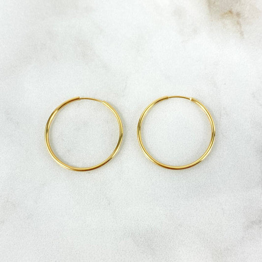 Candongas Aro Liso 0.9gr / 2cm / Oro Amarillo 18K ©
