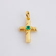 Dije Cruz Tronco Esmeralda 7pts 1.3g / 2.3cm Oro Amarillo 18K