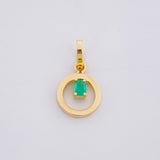 Dije Circulo Chispa Esmeralda 6pts 0.45g / 1.5cm Oro Amarillo 18K