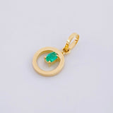 Dije Circulo Chispa Esmeralda 6pts 0.45g / 1.5cm Oro Amarillo 18K
