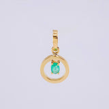 Dije Circulo Chispa Esmeralda 6pts 0.45g / 1.5cm Oro Amarillo 18K