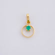 Dije Circulo Chispa Esmeralda 5pts 0.25g / 1.3cm Oro Amarillo 18K