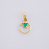 Dije Circulo Chispa Esmeralda 5pts 0.25g / 1.3cm Oro Amarillo 18K