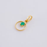Dije Circulo Chispa Esmeralda 5pts 0.25g / 1.3cm Oro Amarillo 18K