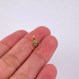 Dije Circulo Chispa Esmeralda 5pts 0.25g / 1.3cm Oro Amarillo 18K