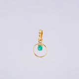 Dije Circulo Chispa Esmeralda 5pts 0.25g / 1.3cm Oro Amarillo 18K