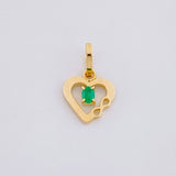 Dije Corazón Infinito Esmeralda 5pts 0.45g / 1.5cm Oro Amarillo 18K