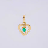 Dije Corazón Infinito Esmeralda 5pts 0.45g / 1.5cm Oro Amarillo 18K