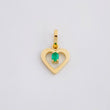 Dije Corazón Chispa Esmeralda 4pts 0.45g / 1.5cm Oro Amarillo 18K