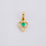 Dije Silueta Corazón Esmeralda 5pts 0.3g / 1.4cm Oro Amarillo 18K