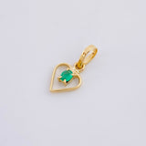 Dije Silueta Corazón Esmeralda 5pts 0.3g / 1.4cm Oro Amarillo 18K