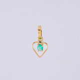 Dije Silueta Corazón Esmeralda 5pts 0.3g / 1.4cm Oro Amarillo 18K