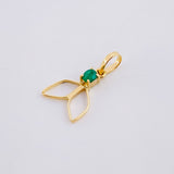 Dije Cola Sirena Esmeralda 8pts 0.45g / 1.8cm Oro Amarillo 18K