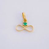Dije Infinito Esmeralda 2pts 0.3g / 1.2cm Oro Amarillo 18K