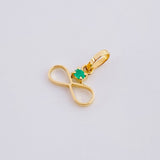 Dije Infinito Esmeralda 2pts 0.3g / 1.2cm Oro Amarillo 18K