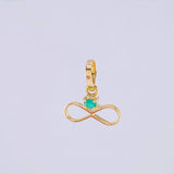Dije Infinito Esmeralda 2pts 0.3g / 1.2cm Oro Amarillo 18K
