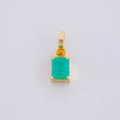 Dije Rectangular Esmeralda 33pts 0.35g / 1.2cm Oro Amarillo 18K