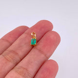 Dije Rectangular Esmeralda 33pts 0.35g / 1.2cm Oro Amarillo 18K