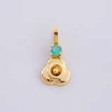 Dije Flor Esmeralda 6pts 0.35g / 1.5cm Oro Amarillo 18K