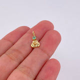 Dije Flor Esmeralda 6pts 0.35g / 1.5cm Oro Amarillo 18K