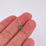 Dije Lagrima Esmeralda 24pts 0.25g / 1cm Oro Amarillo 18K