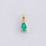 Dije Lagrima Esmeralda 15pts 0.25g / 1cm Oro Amarillo 18K