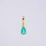 Dije Lagrima Esmeralda 15pts 0.25g / 1cm Oro Amarillo 18K