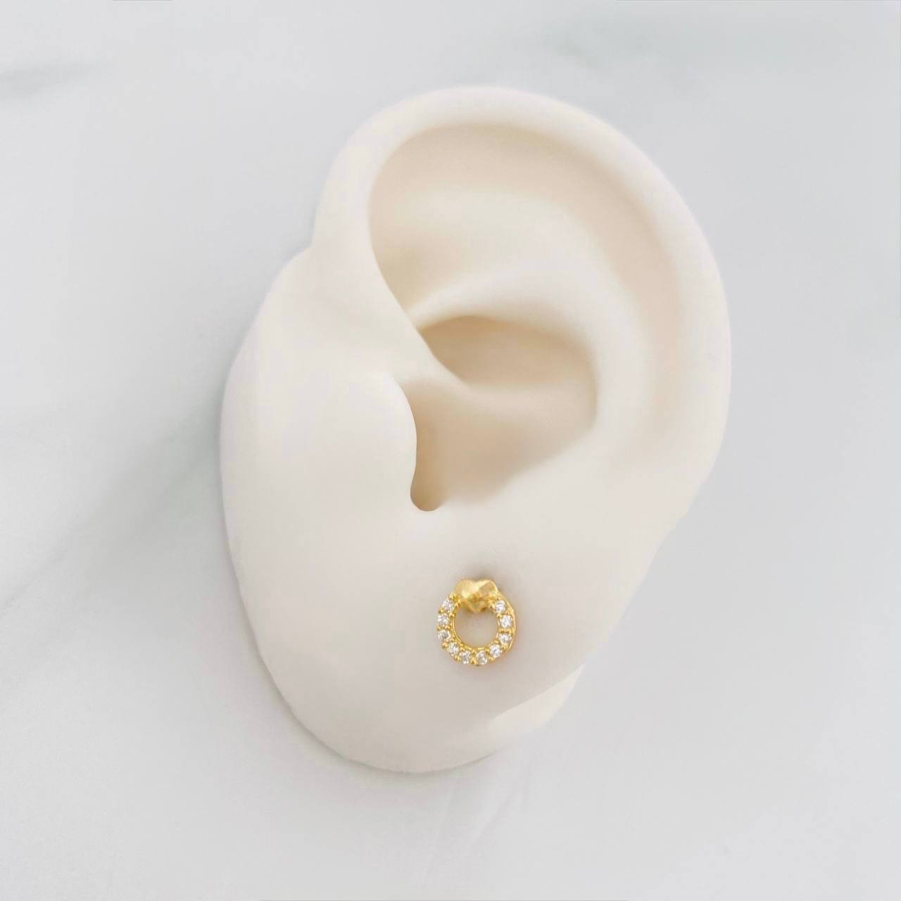 Topos Circulo Corazon 0.8g / 5.72mm Oro Amarillo 18K
