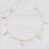 Pulso Modulable Aro Seguido Plumas 1.35g / 17cm - 19.5cm / 0.56mm Oro Amarillo 18K