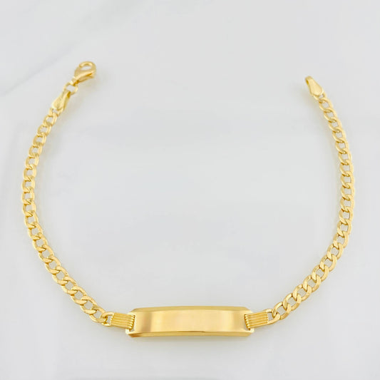 Pulso Cubano Placa 3.7g / 18cm / 2.85mm Oro Amarillo 18K