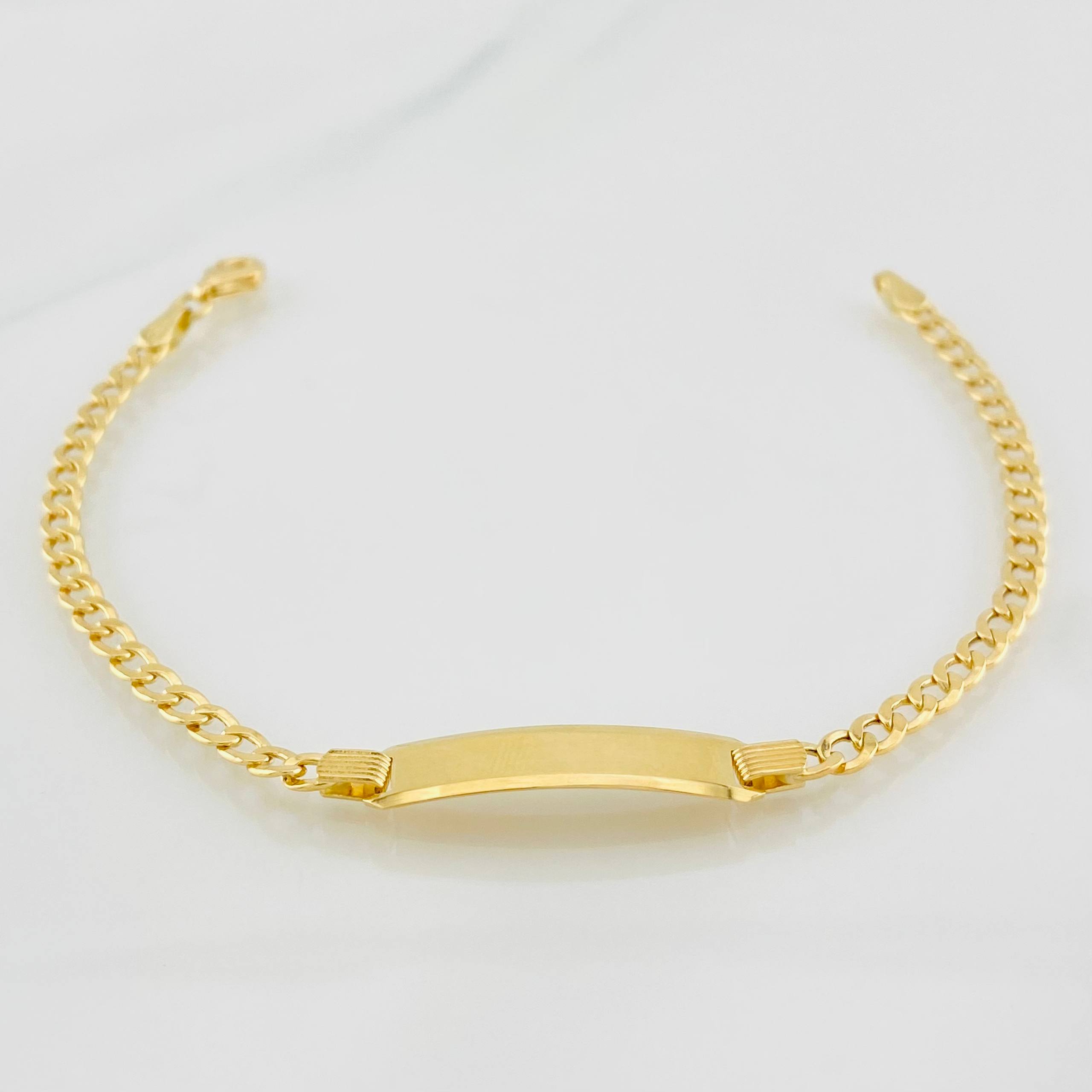 Pulso Cubano Placa 3.7g / 18cm / 2.85mm Oro Amarillo 18K
