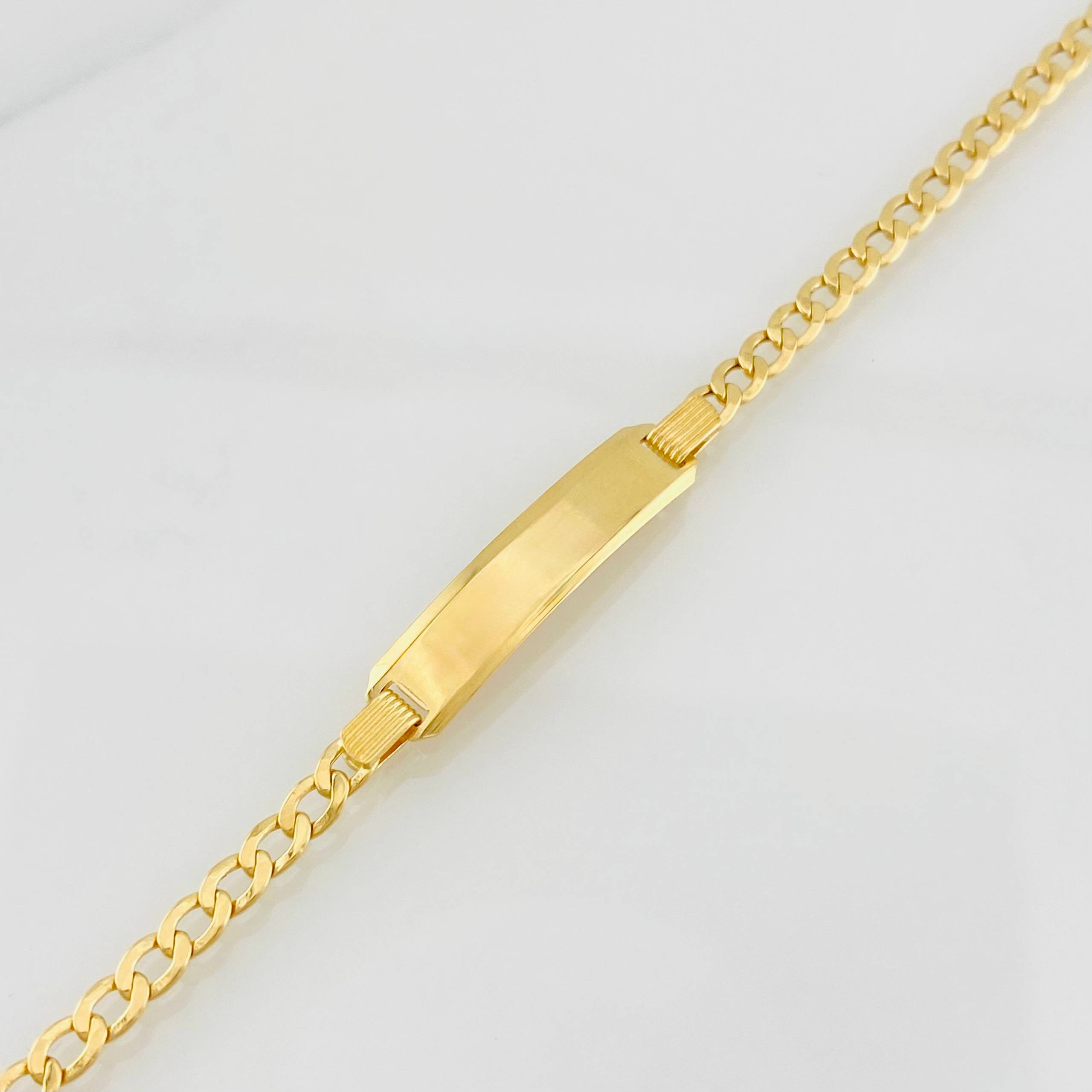 Pulso Cubano Placa 3.7g / 18cm / 2.85mm Oro Amarillo 18K