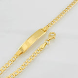 Pulso Cubano Placa 3.7g / 18cm / 2.85mm Oro Amarillo 18K