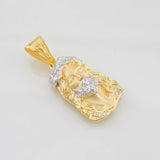 Dije Rostro Cristo 3.35g / 3cm Dos Oros Amarillo Blanco 18K
