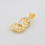 Dije Rostro Cristo 3.35g / 3cm Dos Oros Amarillo Blanco 18K