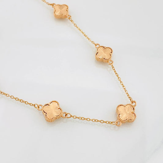 Cadena Aro Seguido Trebol 6.7g / 50cm / 0.9mm Oro Rosa 18K