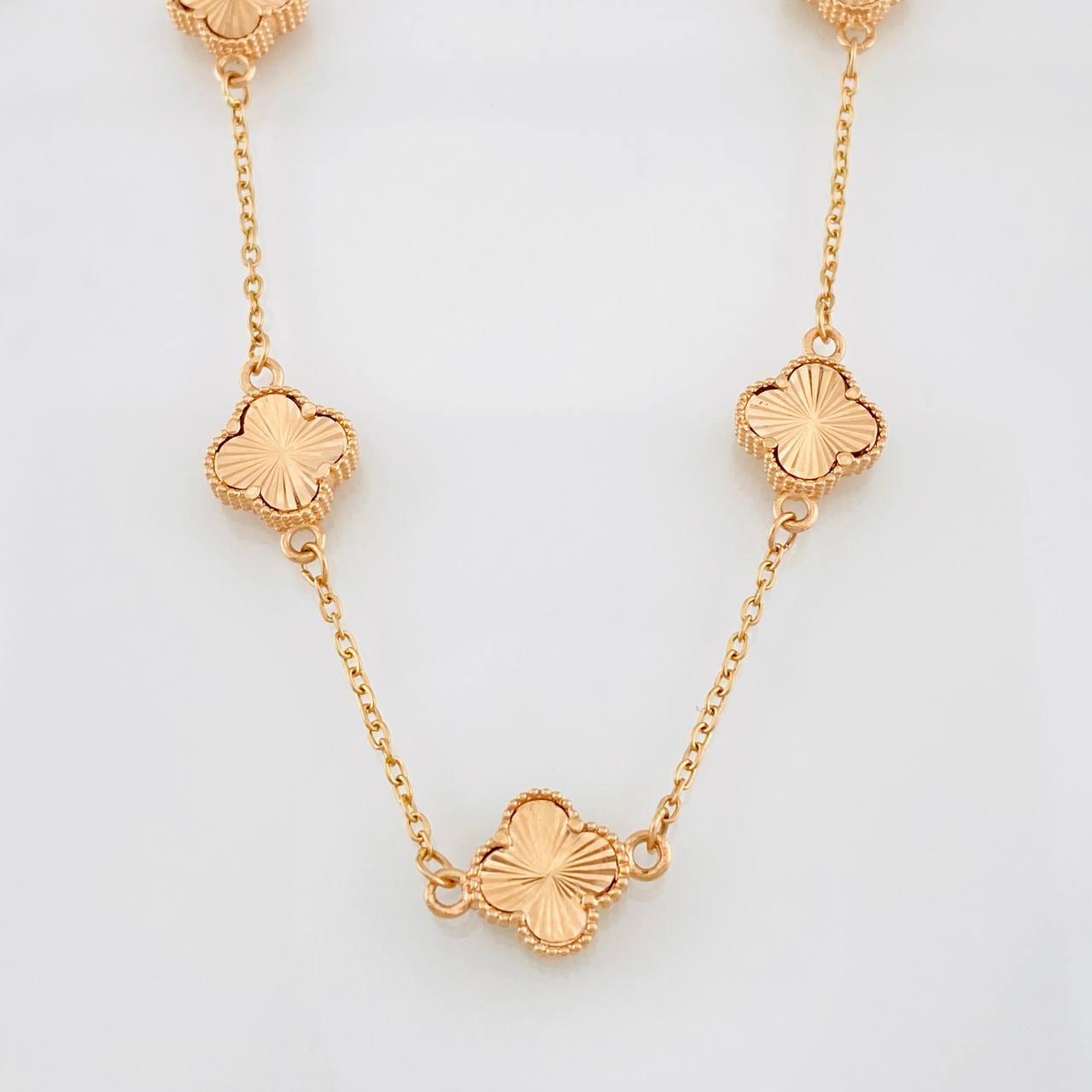 Cadena Aro Seguido Trebol 6.7g / 50cm / 0.9mm Oro Rosa 18K