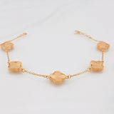 Pulso Modulable Aro Seguido Trebol 6.9g / 1mm Oro Rosa 18K