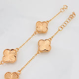 Pulso Modulable Aro Seguido Trebol 6.9g / 1mm Oro Rosa 18K