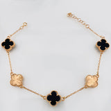 Pulso Trebol 7g / 21.5cm / 1.15mm Oro Rosa 18K
