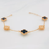 Pulso Trebol 7g / 21.5cm / 1.15mm Oro Rosa 18K