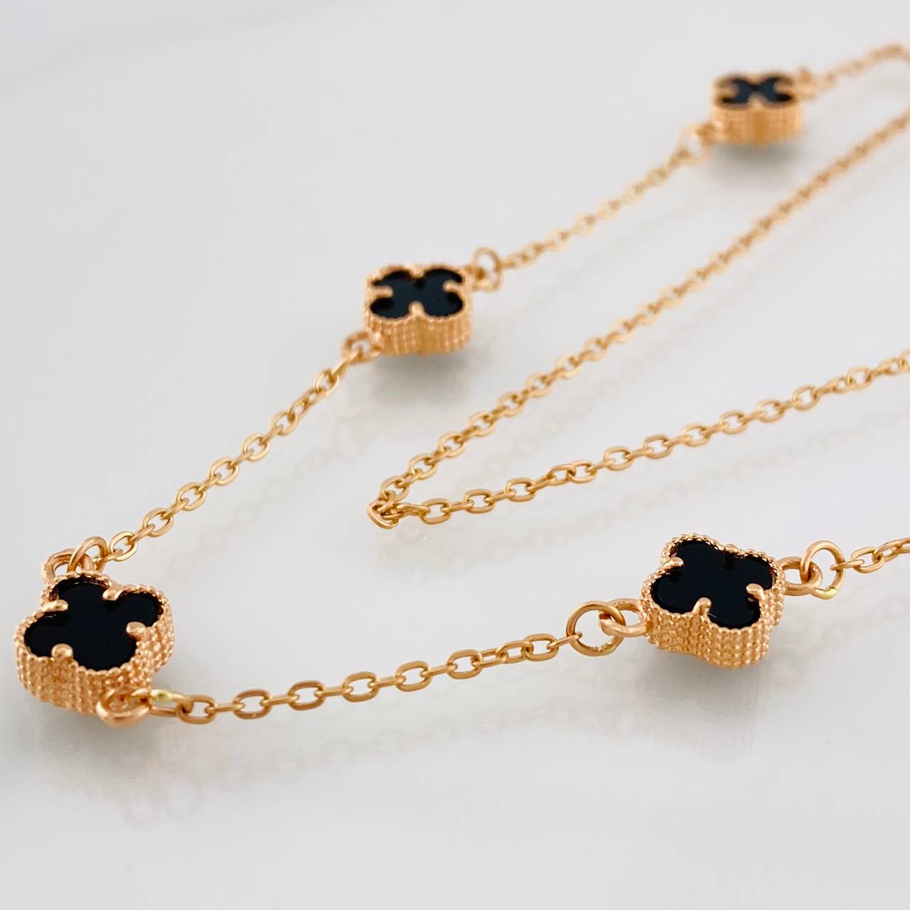Cadena Trebol 4.6g / 50cm / 1.15mm Oro Rosa 18K